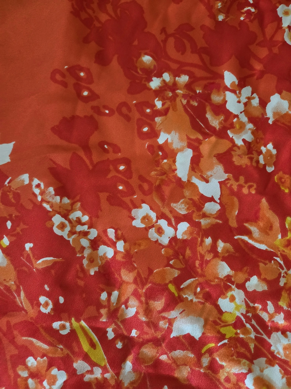 Orange/Red Floral Slip Mini Dress - xl but runs tiny. morw of a small/ medium - Picture 2 of 5